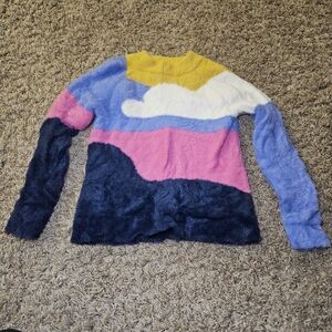 Hanna Andersson Fable Super Soft Fuzzy Sweater With Cloud Girl's SZ. 8 Fairytale